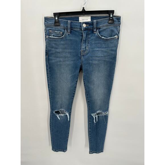 Current/Elliott Distressed Medium Wash Skinny Denim Jean // 27 - Picture 1 of 9